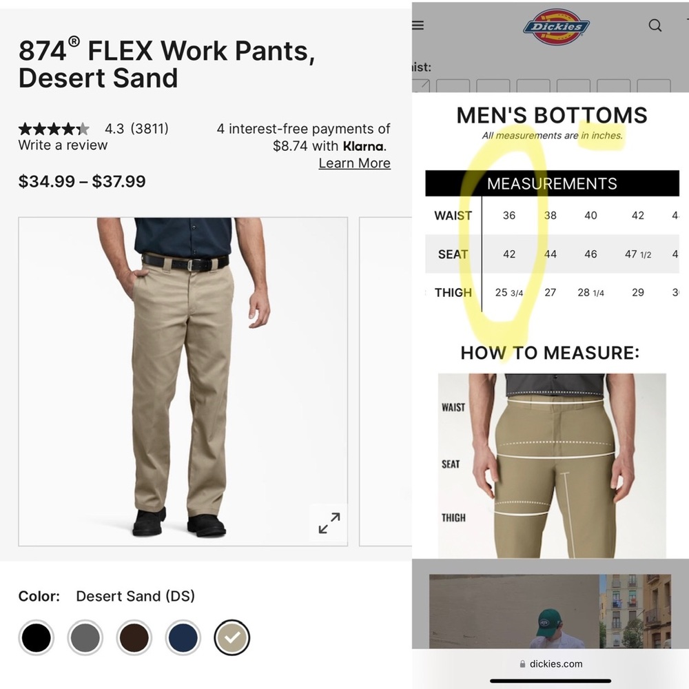 Dickies 874® FLEX Work Pants, Desert Sand color